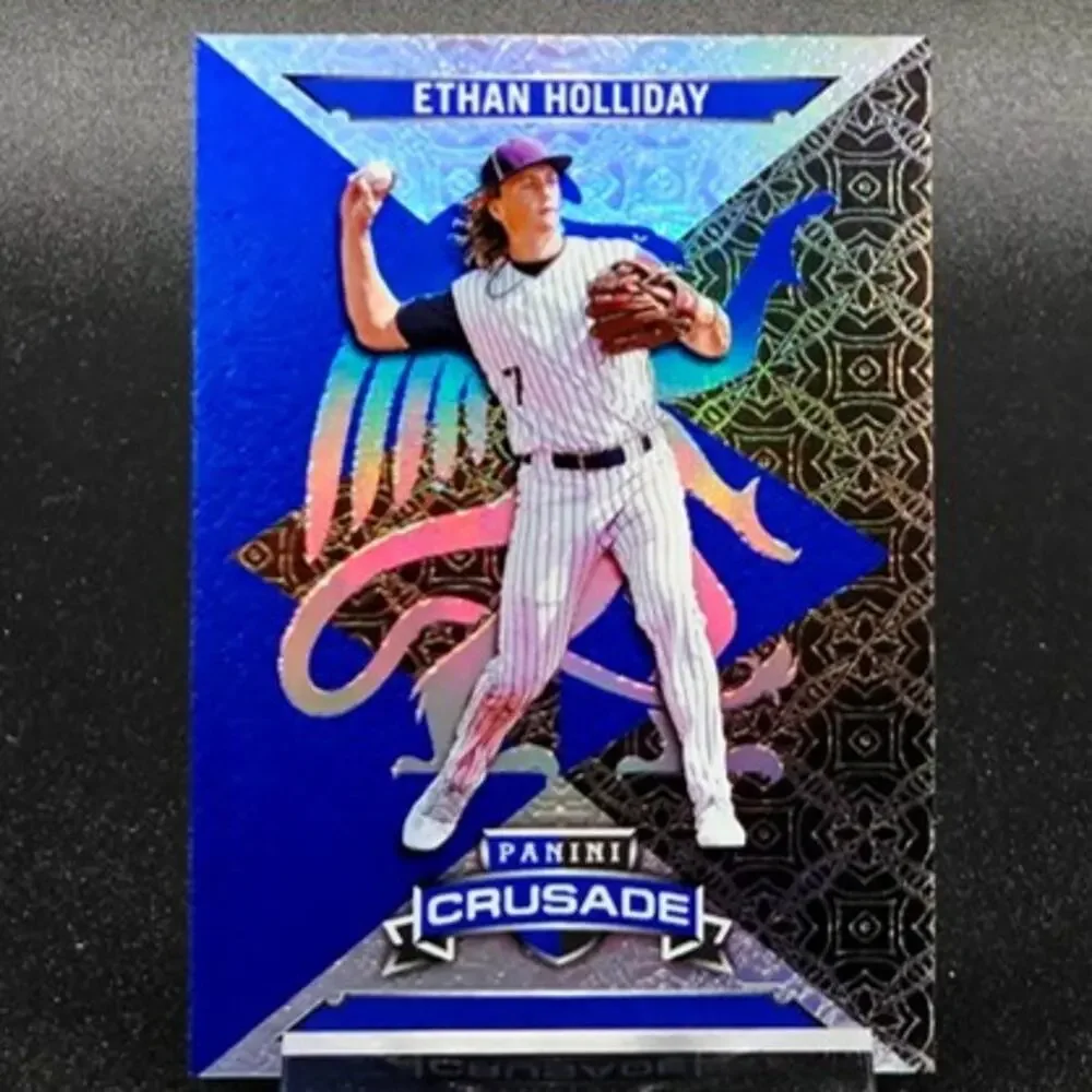Ethan Holliday Crusade Pink Cracked Ice Prizm Colorado Rockies Top Prospect